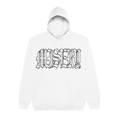 OLD ENGLISH OUTLINE HOODIE WHITE