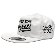 REGRETS UNSTRUCTURED 5-PANEL SNAPBACK WHITE