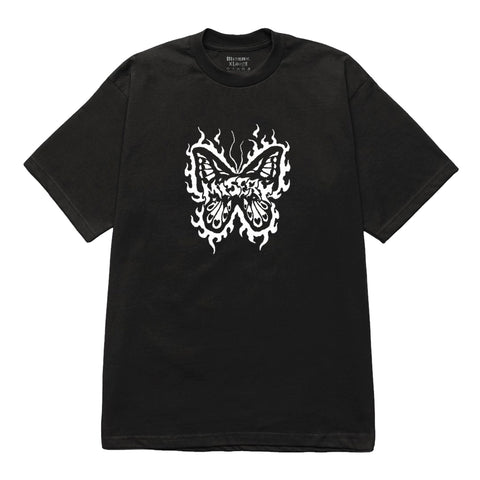 BUTTERFLY GRAPHIC PRINT BLACK T-SHIRT