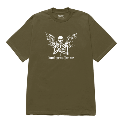 DON'T PRAY GRAPHIC PRINT OLIVE T-SHIRT