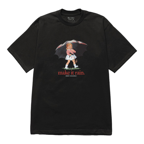 MAKE IT RAIN GRAPHIC PRINT BLACK T-SHIRT