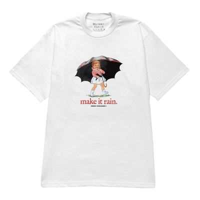 MAKE IT RAIN GRAPHIC PRINT WHITE T-SHIRT