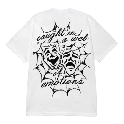 WEB OF EMOTIONS GRAPHIC PRINT WHITE T-SHIRT