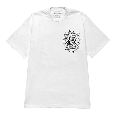 WEB OF EMOTIONS GRAPHIC PRINT WHITE T-SHIRT