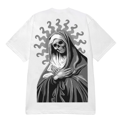 SANTA MUERTE GRAPHIC PRINT WHITE T-SHIRT