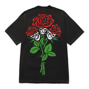 ROSES FOR THE DEAD GRAPHIC PRINT BLACK T-SHIRT