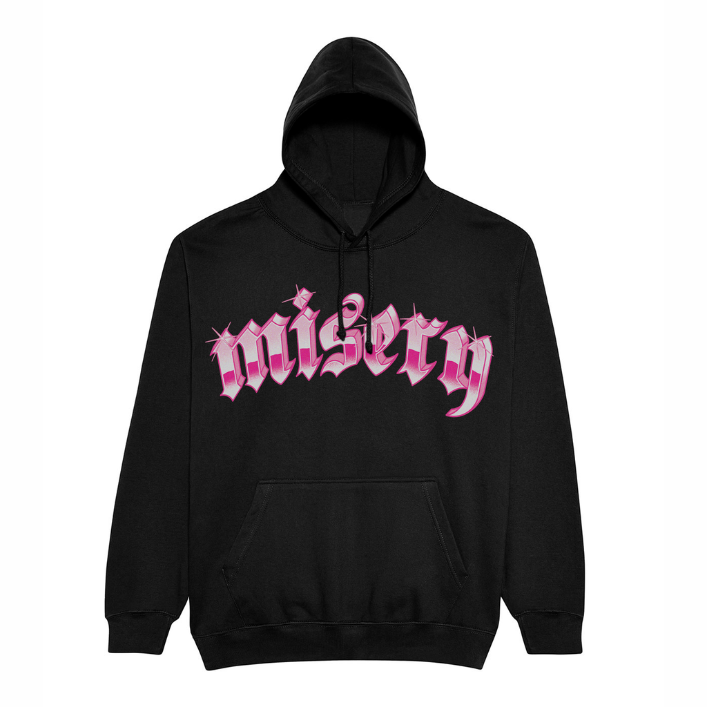 CHROME ARCH HOODIE BLK PINK Misery Worldwide