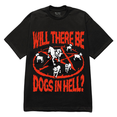 DOGS IN HELL GRAPHIC PRINT BLACK T-SHIRT