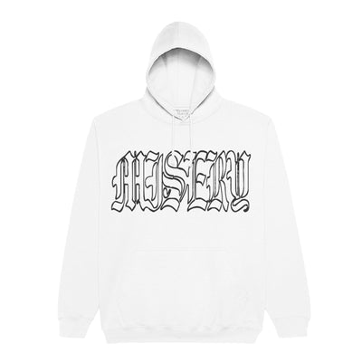 OLD ENGLISH OUTLINE HOODIE WHITE
