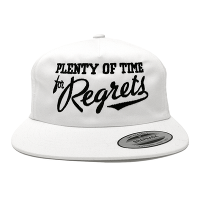 REGRETS UNSTRUCTURED 5-PANEL SNAPBACK WHITE