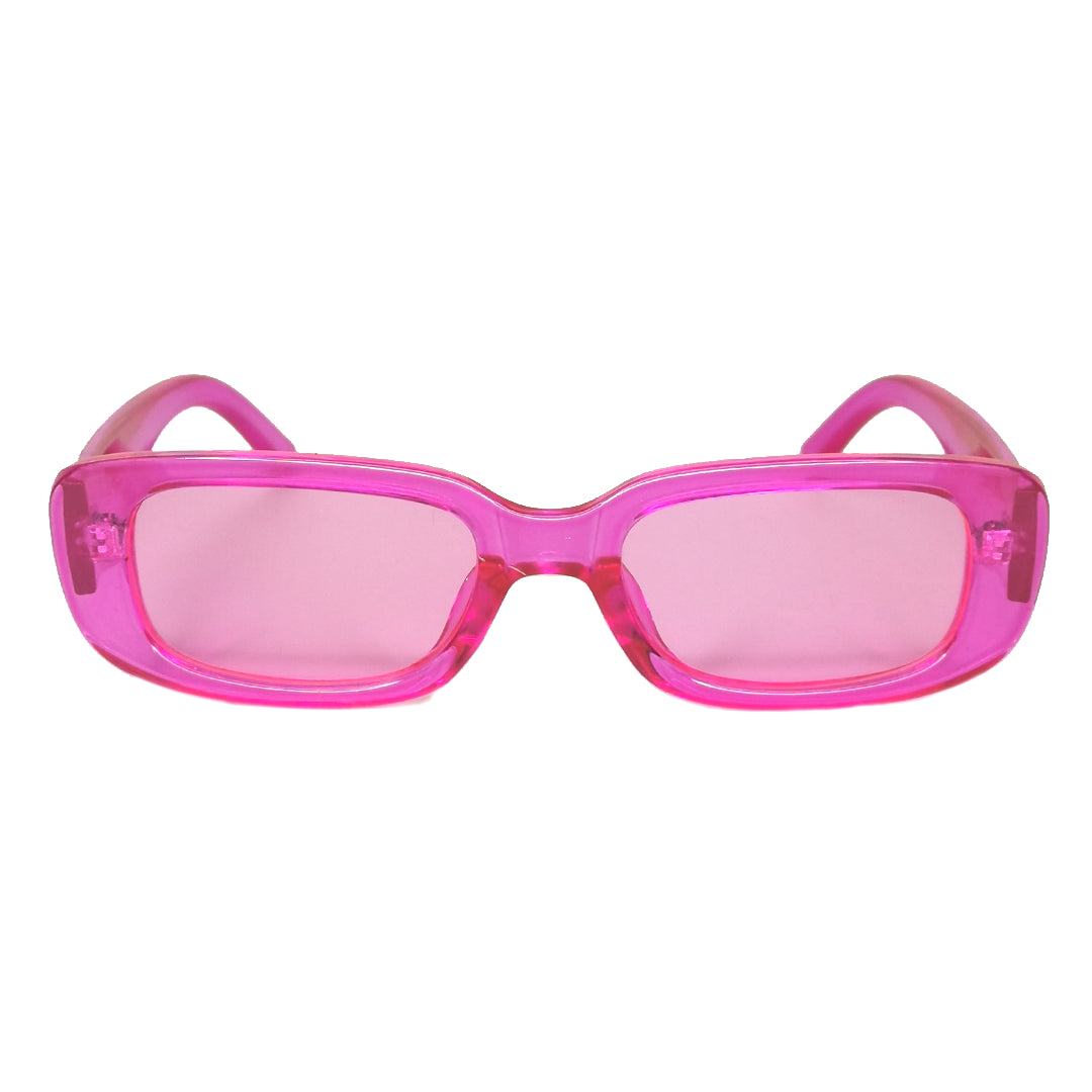 RECTANGLE LOGO SUNGLASSES NEON PINK – Misery Worldwide