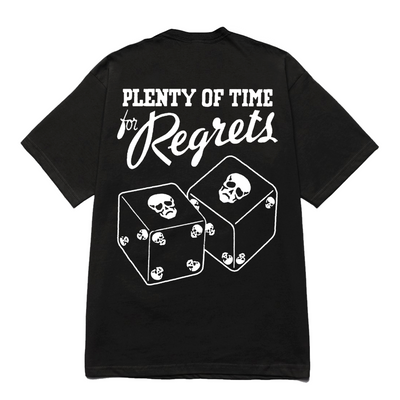 REGRETS GRAPHIC PRINT BLACK T-SHIRT