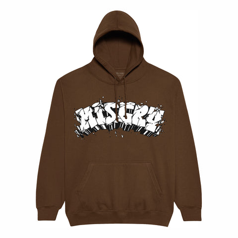 SHATTERED TEXT HOODIE BROWN