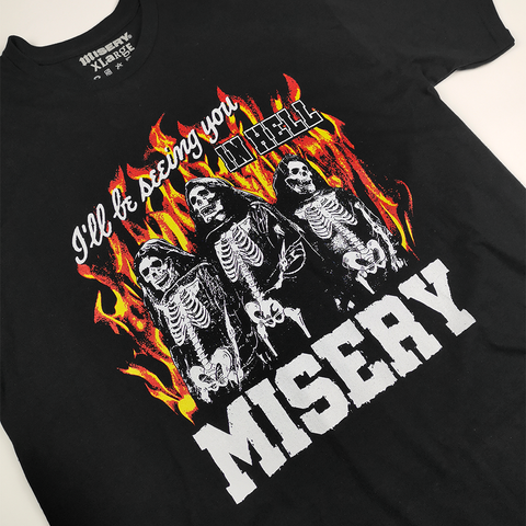 IN HELL GRAPHIC PRINT BLACK T-SHIRT
