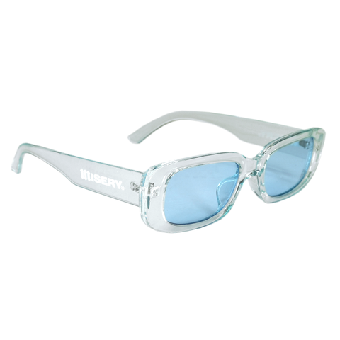 Blue sales rectangle sunglasses