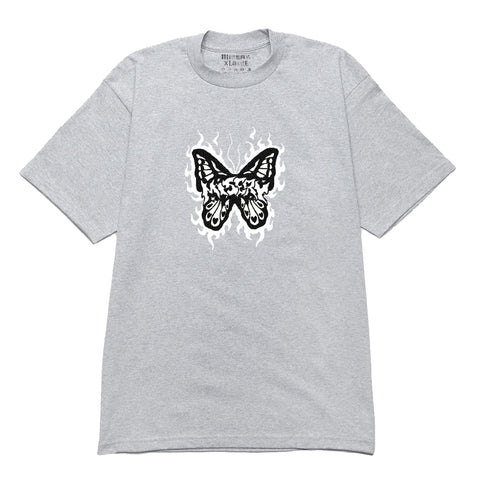 BUTTERFLY GRAPHIC PRINT GREY T-SHIRT