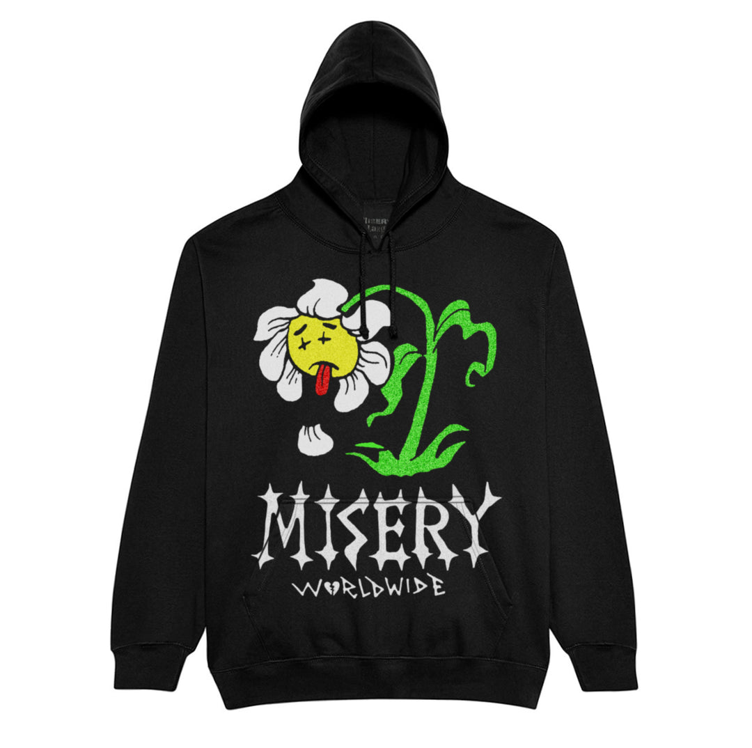 DEAD FLOWER JUMBO PRINT HOODIE BLACK – Misery Worldwide