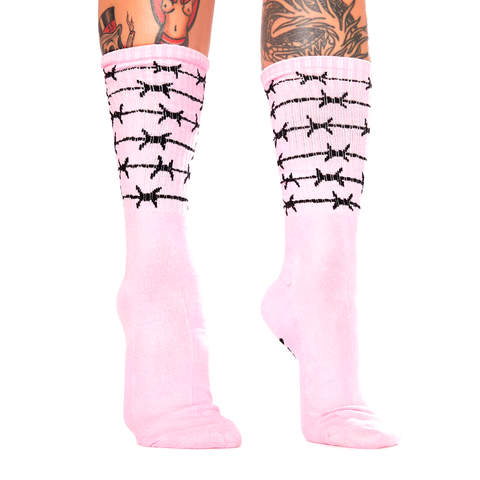 BARBED WIRE PINK SOCKS