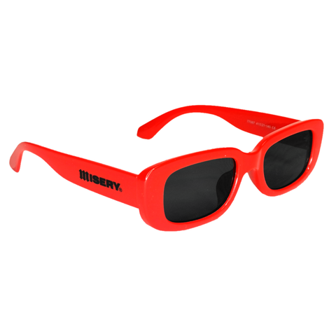 RECTANGLE LOGO SUNGLASSES Y2K RED